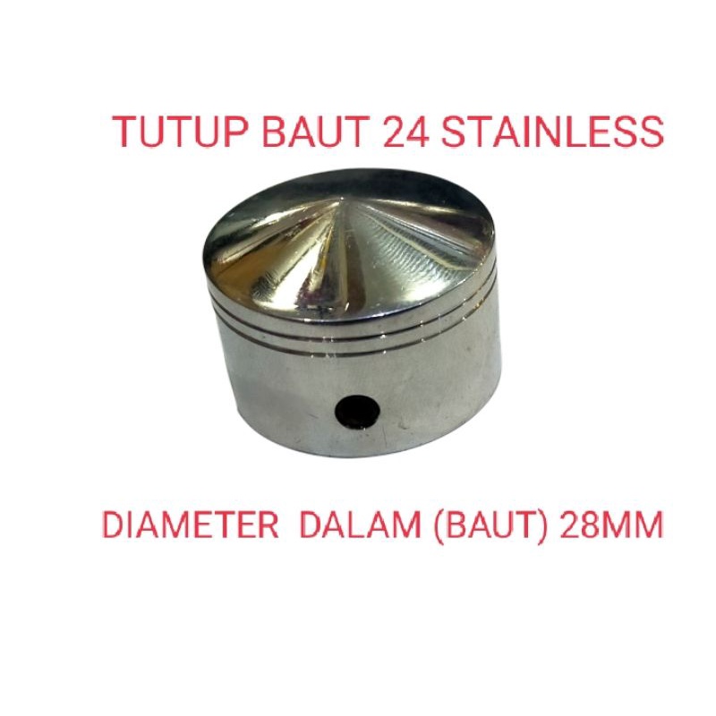 TUTUP BAUT 24 BAHAN FULL STAINLESS CHROME