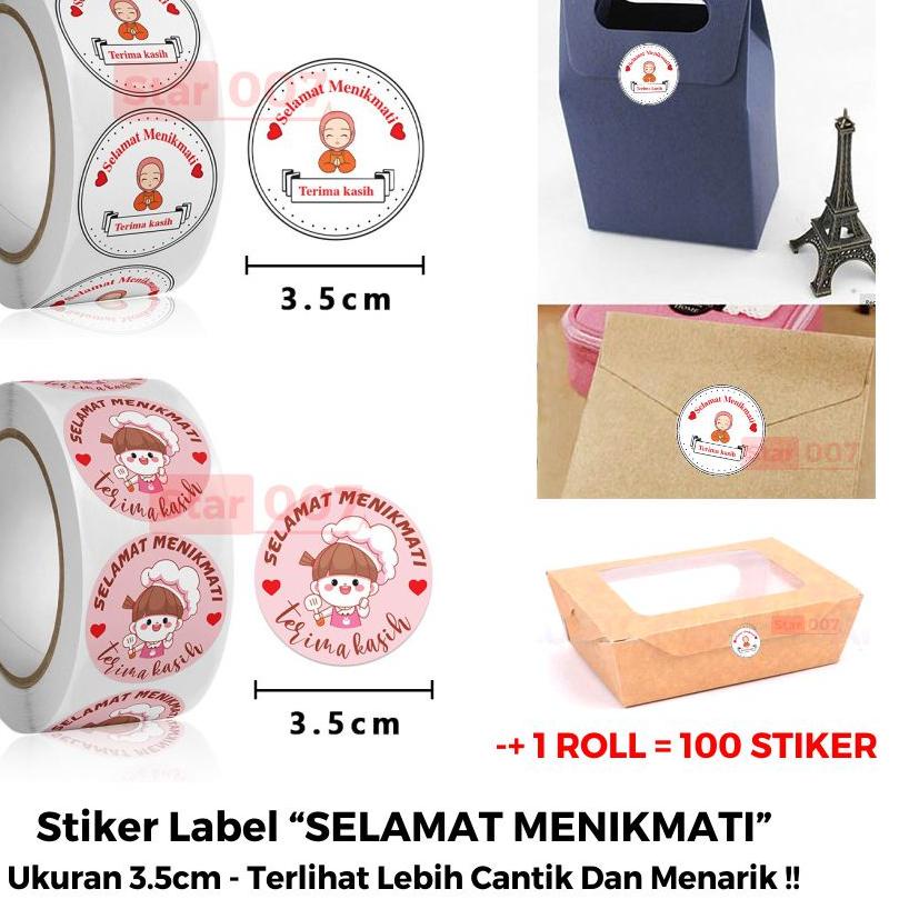 

NEW !!! 3.3 (1 ROLL ISI 500 PCS) PREMIUM ROLL STIKER 3.5 CM SELAMAT MENIKMATI - STICKER MAKANAN KUE THANK YOU [KODE 42]