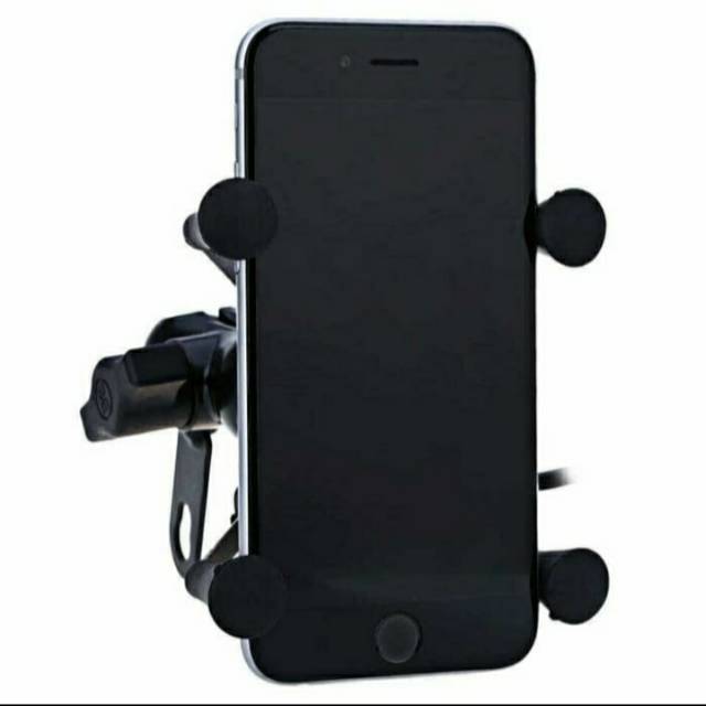 Breket Holder hp Gps dan Usb Charger model cakar di spion Nmax Adv Xmax universal