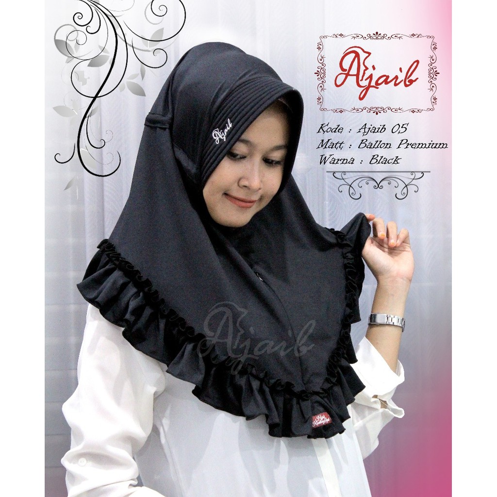 Jilbab instan Ajaib 05 warna black,milo,brown,blue