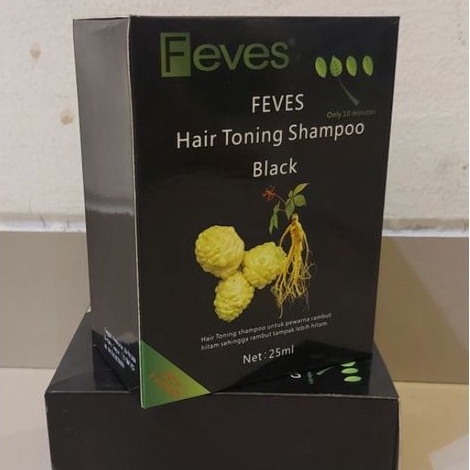 Feves Hair Mask 60mL / Tonic Shampoo Color 25 mL - BLACK SHAMPO