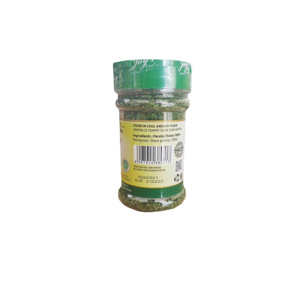 JAYS PARSLEY FLAKES 20 GR - JAYS DAUN PARSLEY ITALIAN SEASONING HALAL