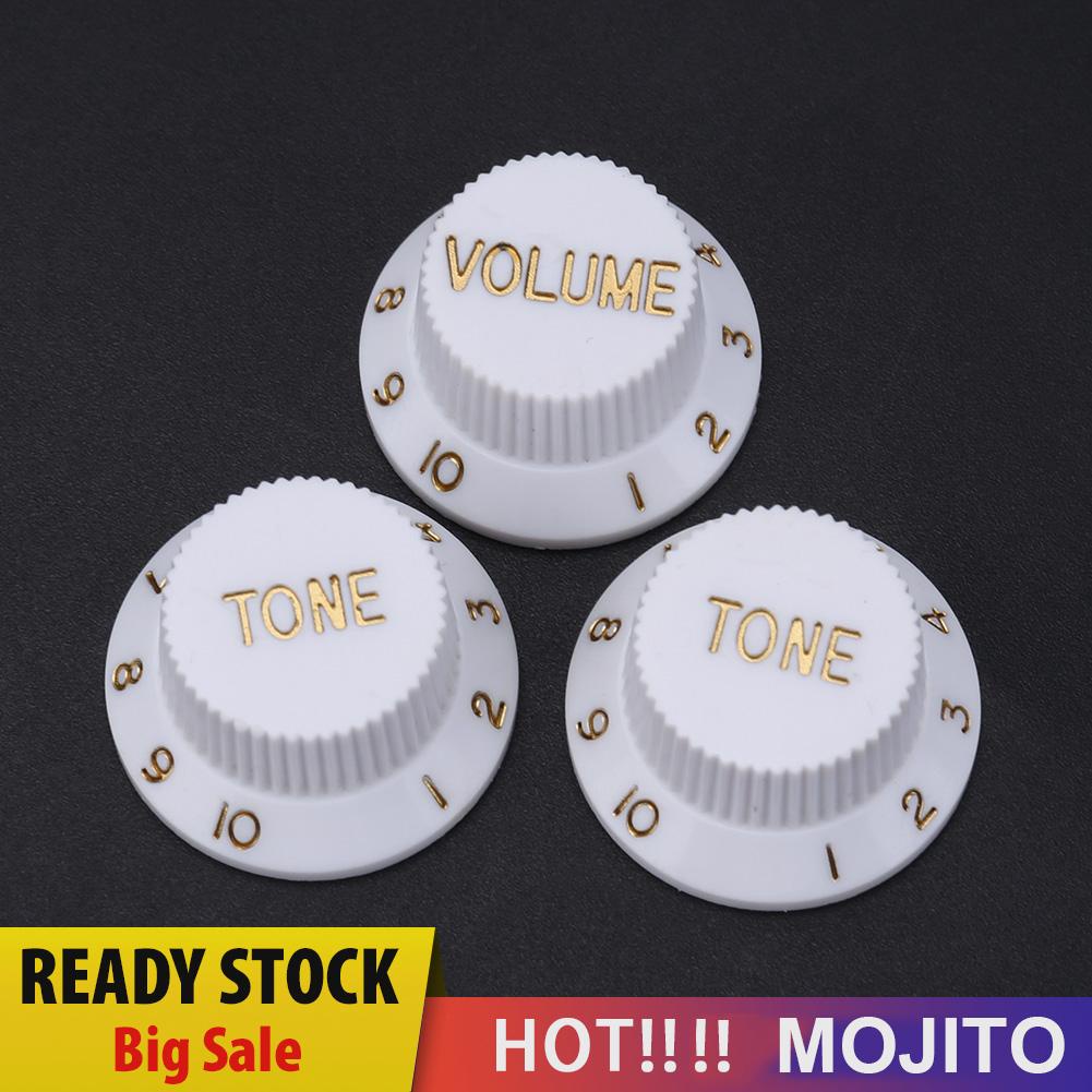 3pcs Knob Potentiometer Volume Bahan Plastik Untuk Gitar Bass Elektrik