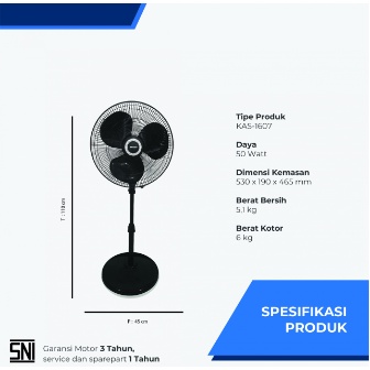 kipas angin stand fan miyako KAS 1607 K PL