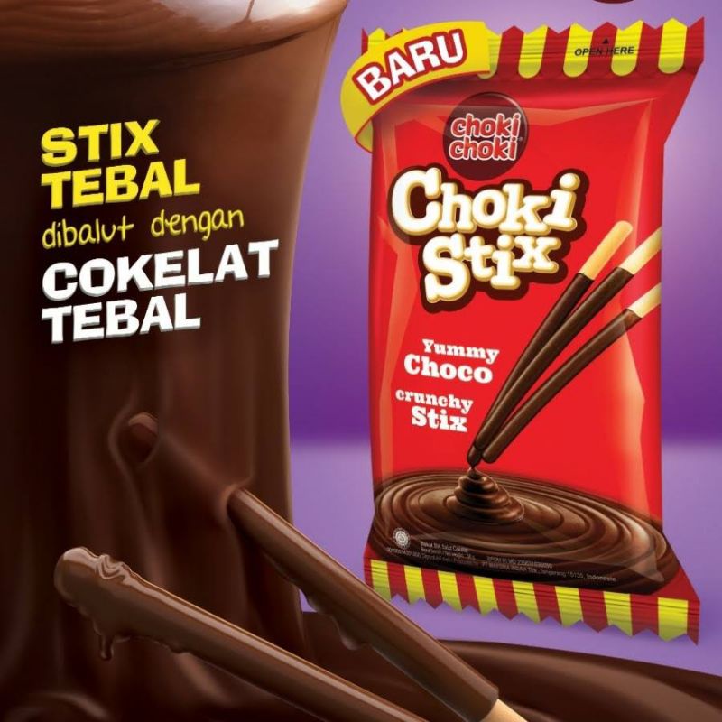 

Choki-Choki Stix 1 Pcs (27g)/Biskuit Coklat/Stik Coklat/snack