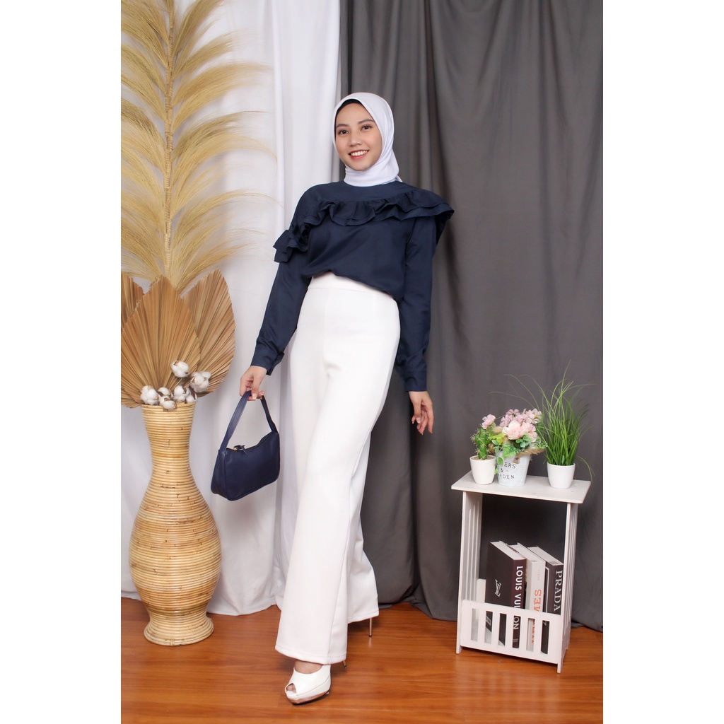 Tq88indonesia Baju Blouse Wanita Terbaru / Narina Blouse / Baju Atasan Polos Wanita / Ootd Terbaru / Outfit Citayam Kekinian