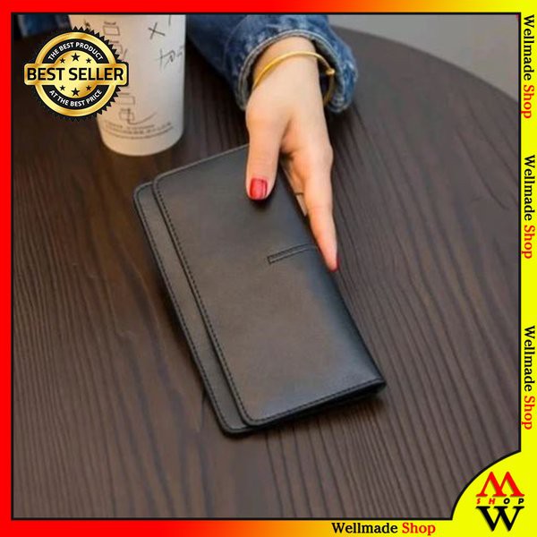 Dompet Cewek Wanita Panjang Kulit Slim Tipis Matte Model Korea Terbaru Retro --AC-3--