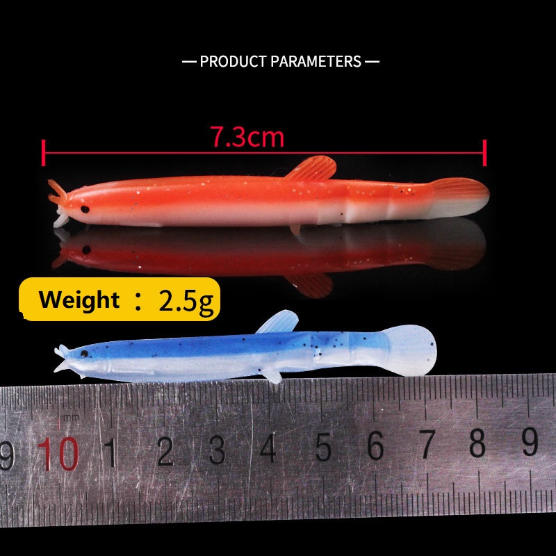 1Pcs Softworm Umpan Pancing Luminous Lifelike Swimbait Fishing Lure 7.5cm 2g Ikan Bass Wobbler Sinking Bait Memancing Tackle