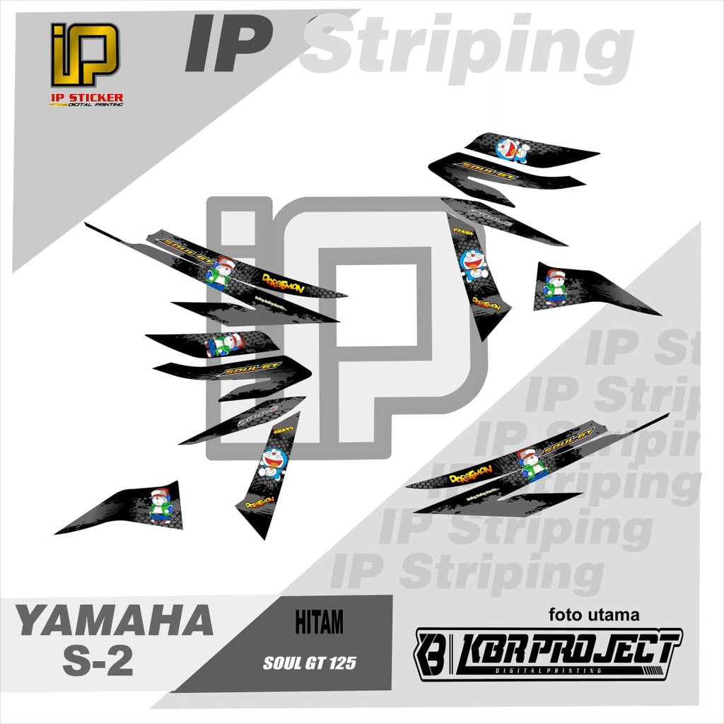 (cod)soul gt 125 striping soul gt 125(doraemon) motor yamaha motor sticker variasi Racing.S-2 (cod) 