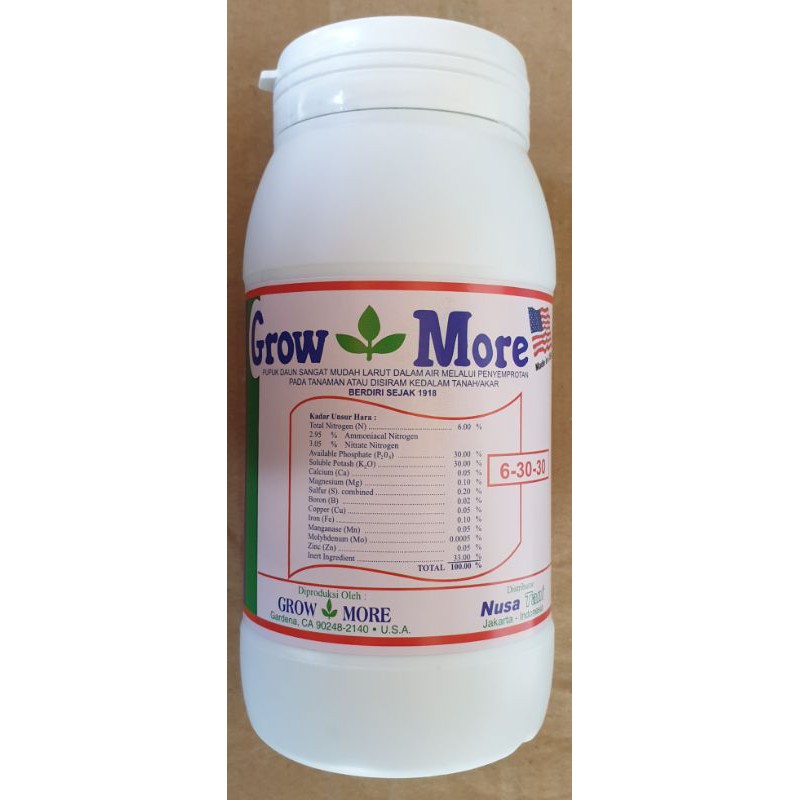 PUPUK NPK GROWMORE 6-30-30 ORIGINAL (454gram)