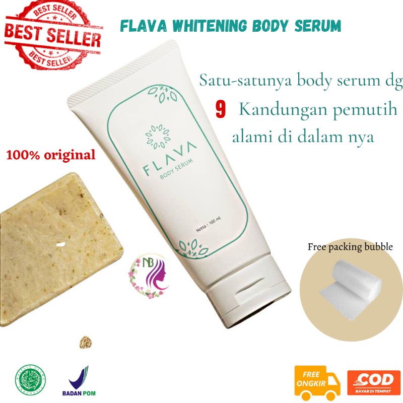 Flava whitening body serum/ ORIGINAL Serum PEMUTIH  badan alami/tidak bikin ketergantungan