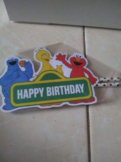 Big Cake Topper Elmo Ready / Sesame Street Topper Kue Tart / Hiasan Kue Ulang Tahun Cookie Monster