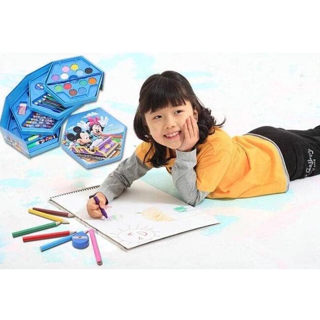 

4 In 1 Crayon Stationary Set 46 Pc Alat Menggambar Pensil Warna Cat