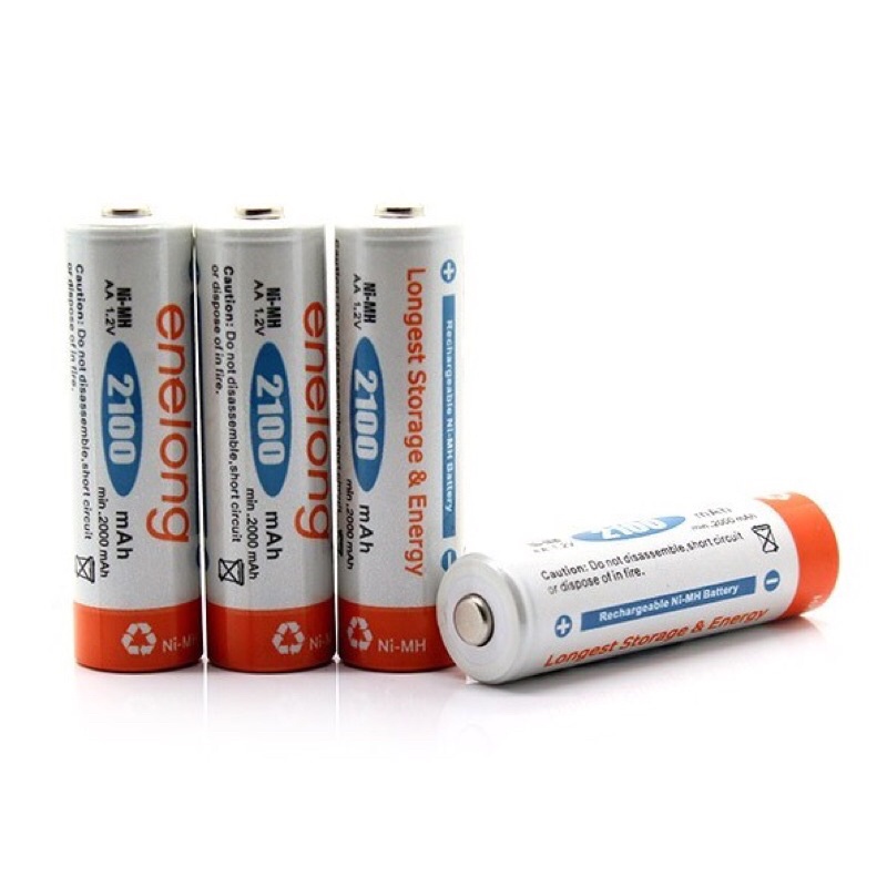 Enelong Baterai Cas Ni-Mh Recharger AA 2100mAh 4 pcs-HR6/MN1500-PUTIH