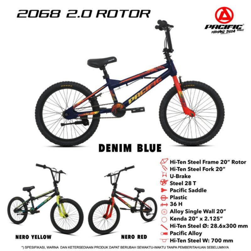 Sepeda Bmx Pacific 2068 2.0 Rotor Garansi Frame 5Tahun