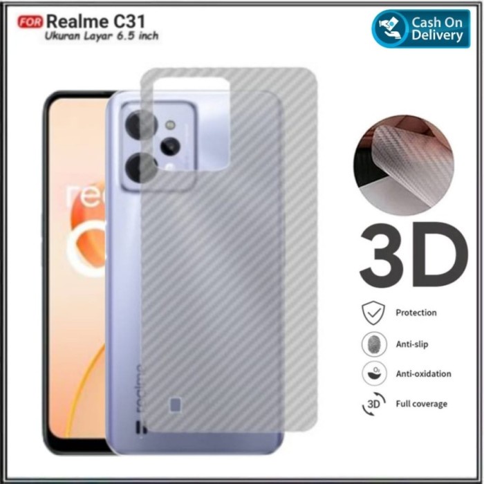 Back Skin Carbon Realme C31 - Skin Carbon Realme C31 - SC