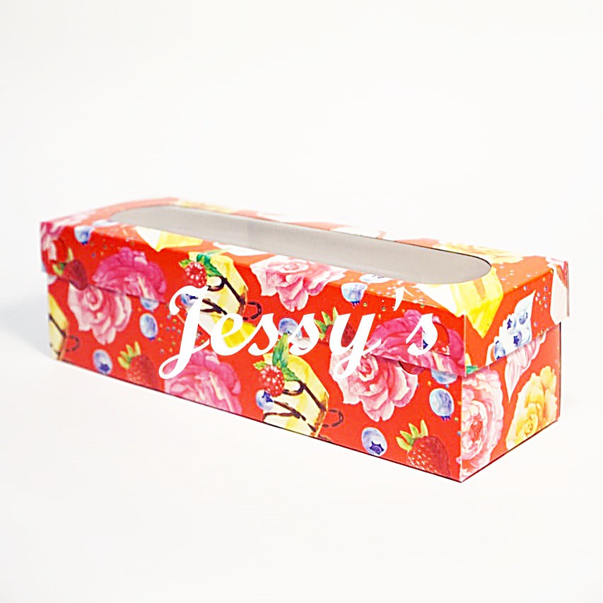 

Dus Kue / Kotak Kue / Box Kue, Roll Cake (Motif Kue) 24 x 9 x 7,5