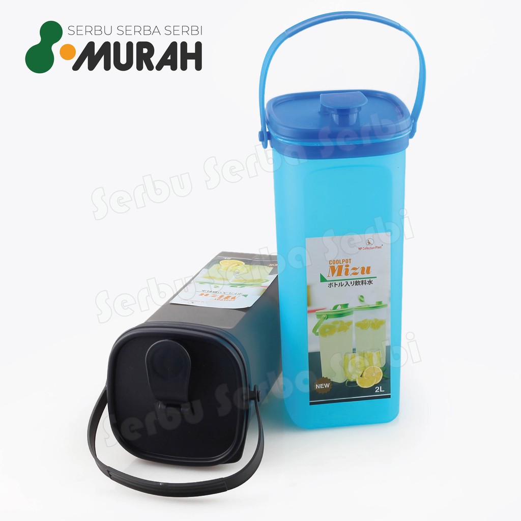 SERBU MURAH - Botol Minum Air Kulkas 2 Liter - Cool Pot MIZU 2 Liter Tutup Dengan Gagang - Botol Air-3