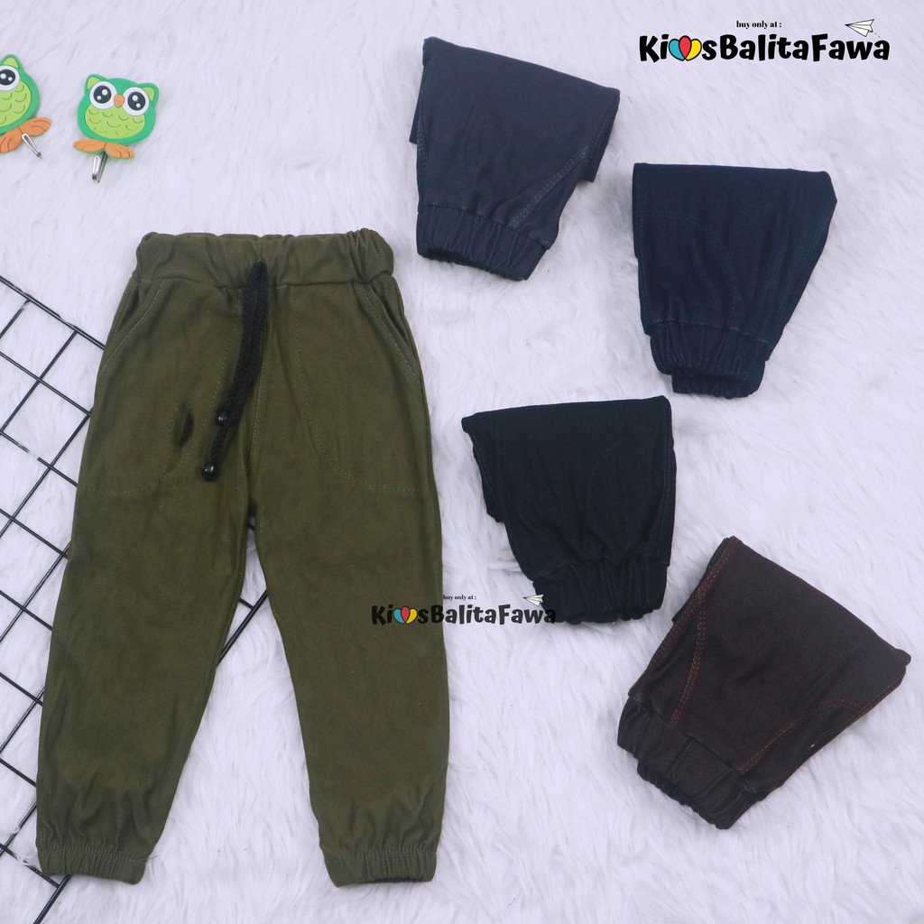 Jogger Semi Denim Uk. 2-3 Tahun / Jogger Pants Anak Laki Perempuan Panjang Polos Denim Murah