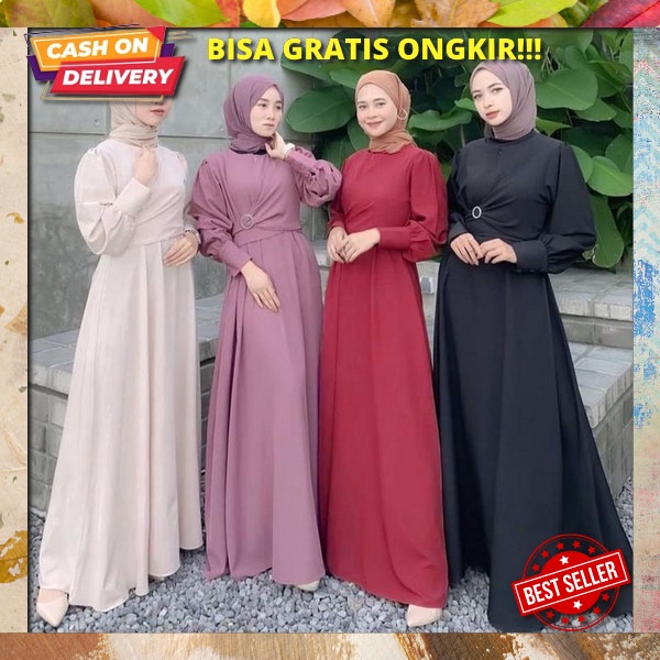 Baju Pesta Wanita Muslim Kondangan Brukat Mewah Elegan Gaun Muslimah Terbaru 2021 2022 Maxy Hiliya J