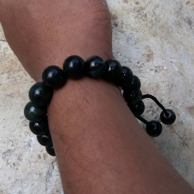 Promo Gelang Tasbih Natural Giok Black Jade Aceh Terapi Super