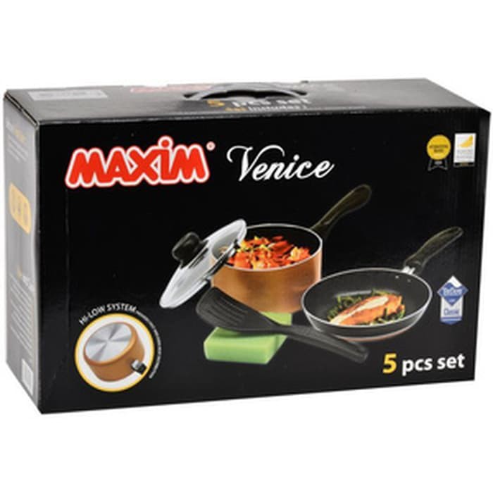 Panci Maxim Venice Set isi 5 pcs FREE Penjepit Stainless / Penjepit Gorengan