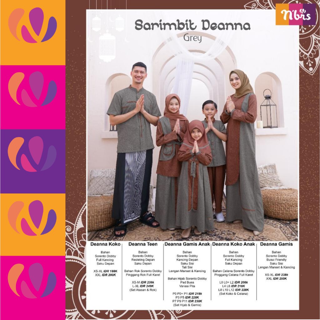  SARIMBIT  NIBRAS  DEANNA CINNAMON TERBARU  2022  BAJU COUPLE 