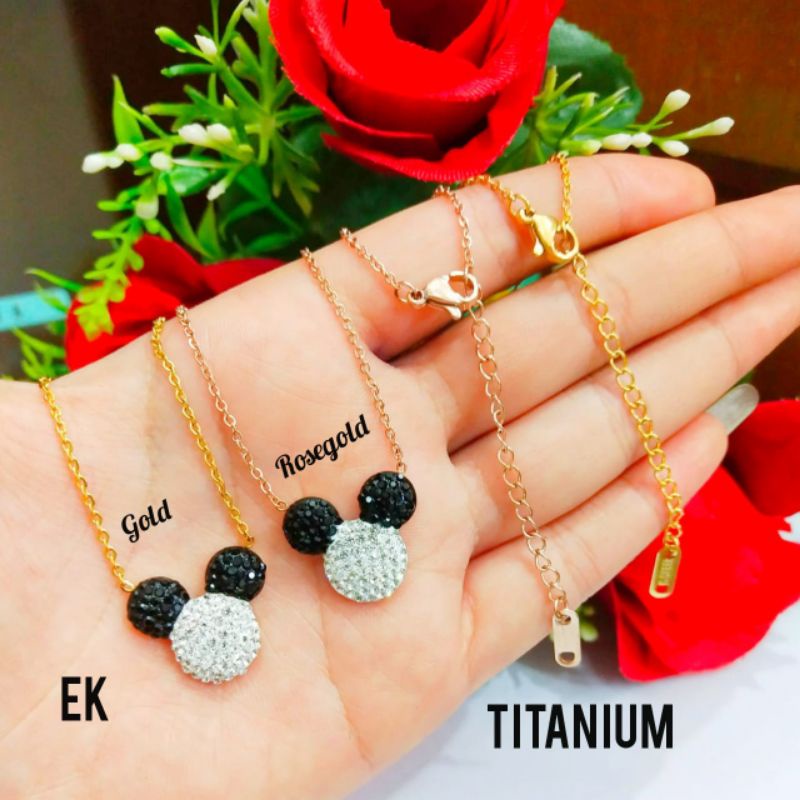 COD || Kalung Micky TITANIUM premium gaya remaja TIDAK LUNTUR, TIDAK KARAT