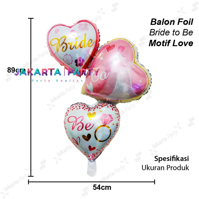 Balon Foil love Susun Bride To Be JUMBO / Balon Foil Bride To Be Susun