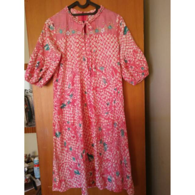 Dress pink batik tulis madura preloved