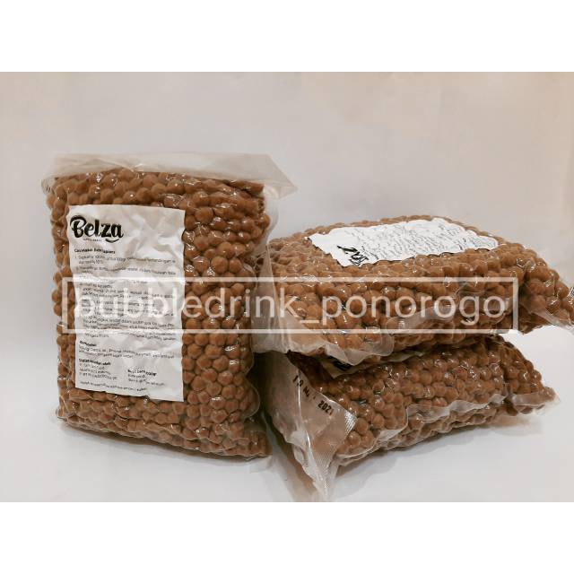 

Boba/bubble/tapioka pearl toping minuman merk belza kemasan 1kg