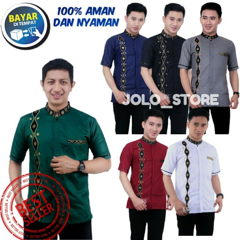 (Promo jelang Ramadhan) Baju Koko Pria Gus Azmi Syubbanul Muslimin Kombinasi Hadroh Azzahir Hilw KEMEJA KOKO PRIA BAJU