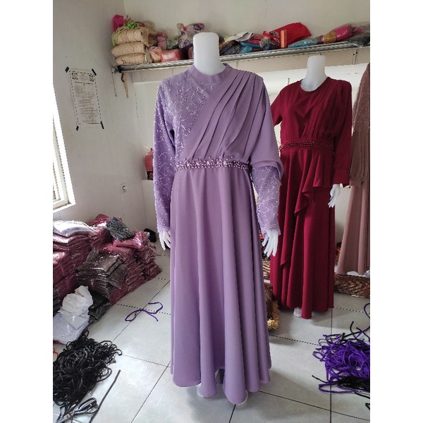 Gaun pesta wanita muslimah / gaun pesta wanita elegan / gaun kondangan wanita muslimah / Dress wanit