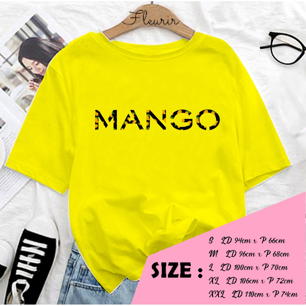 FLEURIR - KAOS MANGO WANITA DEWASA LENGAN PENDEK TUMBLR TEE UNISEX