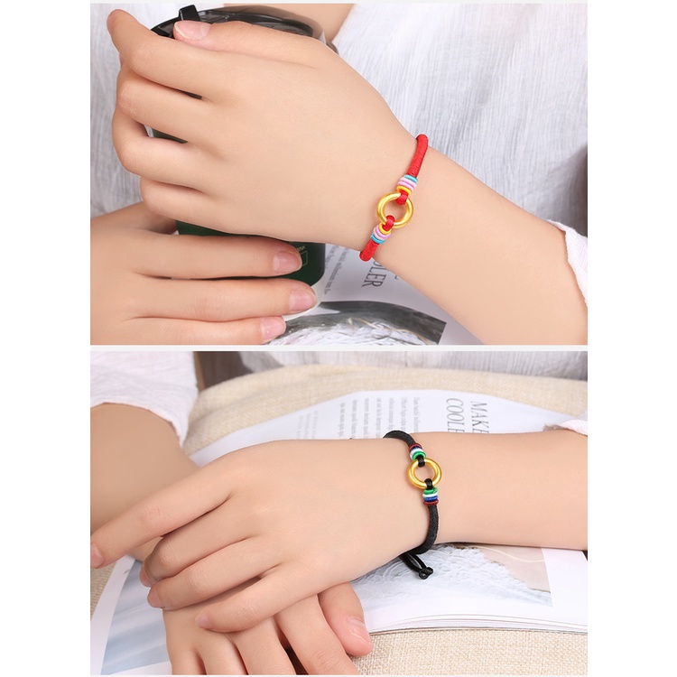 Manik-manik 3D Lapis Emas Emas Asli Kadar 375Bentuk Lingkaran Untuk Aksesoris Perhiasan Gelang Kalung