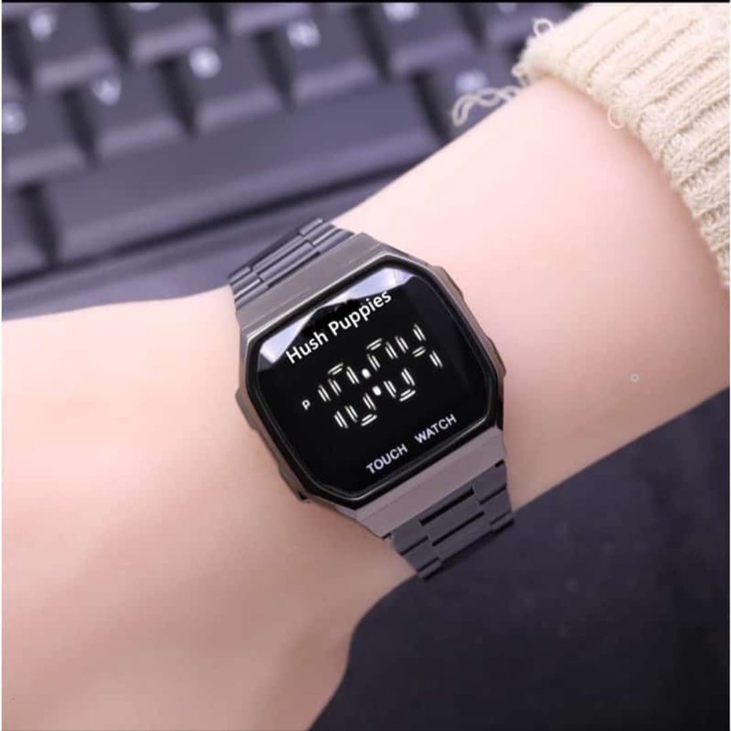 (SS) Jam Tangan Wanita Fashion Digital HUsh Puppies Led Touch Screen Rantai HP-41