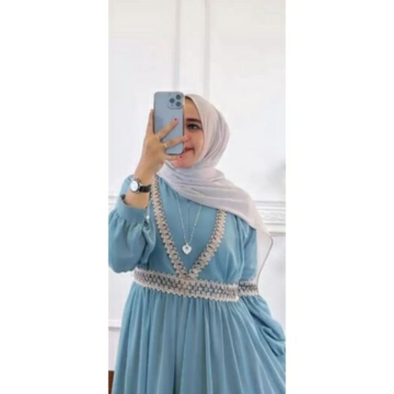 Qaisha dress gamis wanita ceruty terbaru / baju gamis terlaris