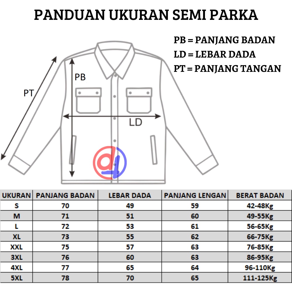 Dfour Jaket Semi Parka Wanita S M L XL XL XXL 3XL 4XL 5XL Baby Canvas