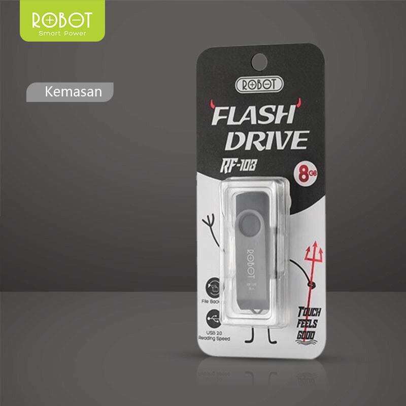 ROBOT RF108 8GB Flashdisk FlashDrive USB Drive Original - Garansi Resmi 1 Tahun