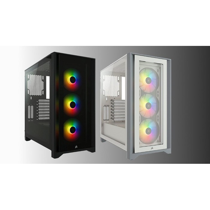 Casing Corsair iCUE 4000X RGB Tempered Glass (Black/White)