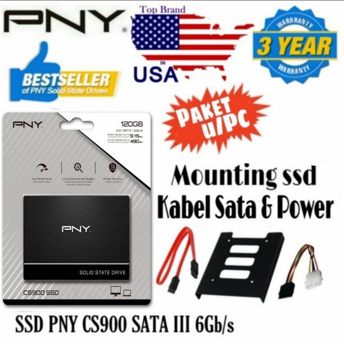SSD 120GB PNY CS900 SATA III 6Gb/s Solid State Drive 2,5inch