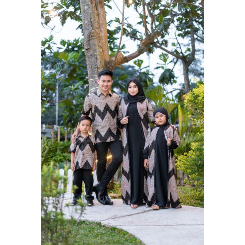 BATIK COUPLE KELUARGA SARIMBIT FAMILY BATIK KELUARGA GAMIS CARDY ZIGZAG