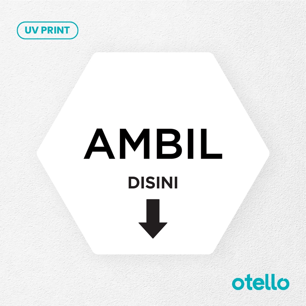 Ambil Disini Sign Board Akrilik Signage Sticker Label Acrylic Restoran Wall Stiker Dinding Petunjuk Toko Restoran Cafe