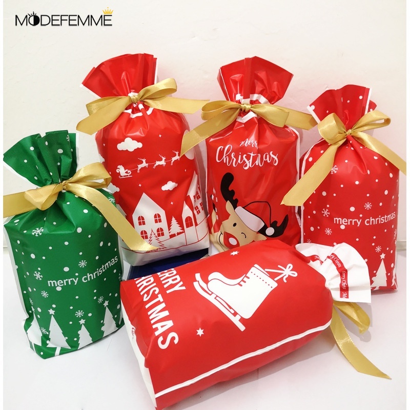 [ 10pcs Santa Gift Bag Candy Bag For Xmas  Home Decoration Products  ]