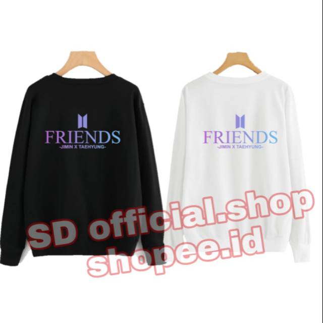 (bayar ditempat)  sweater basic kpop BTS FRIENDS jimin x taehyung purple