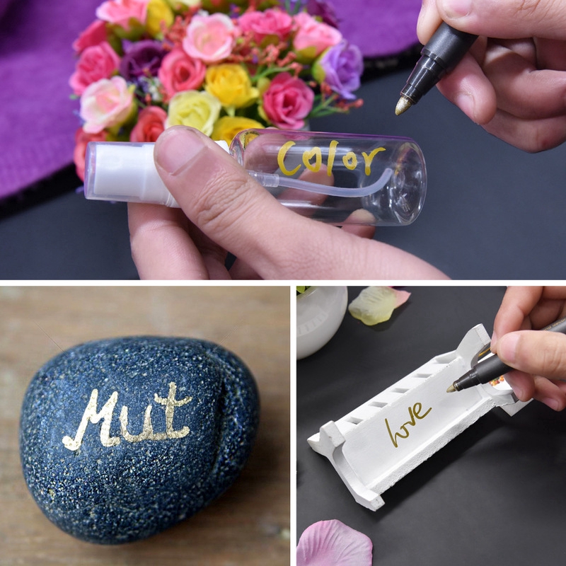 Marker Pens Metallic Sheen Glitter Calligraphy Arts DIY Album Marking Highlighting Brush Tips