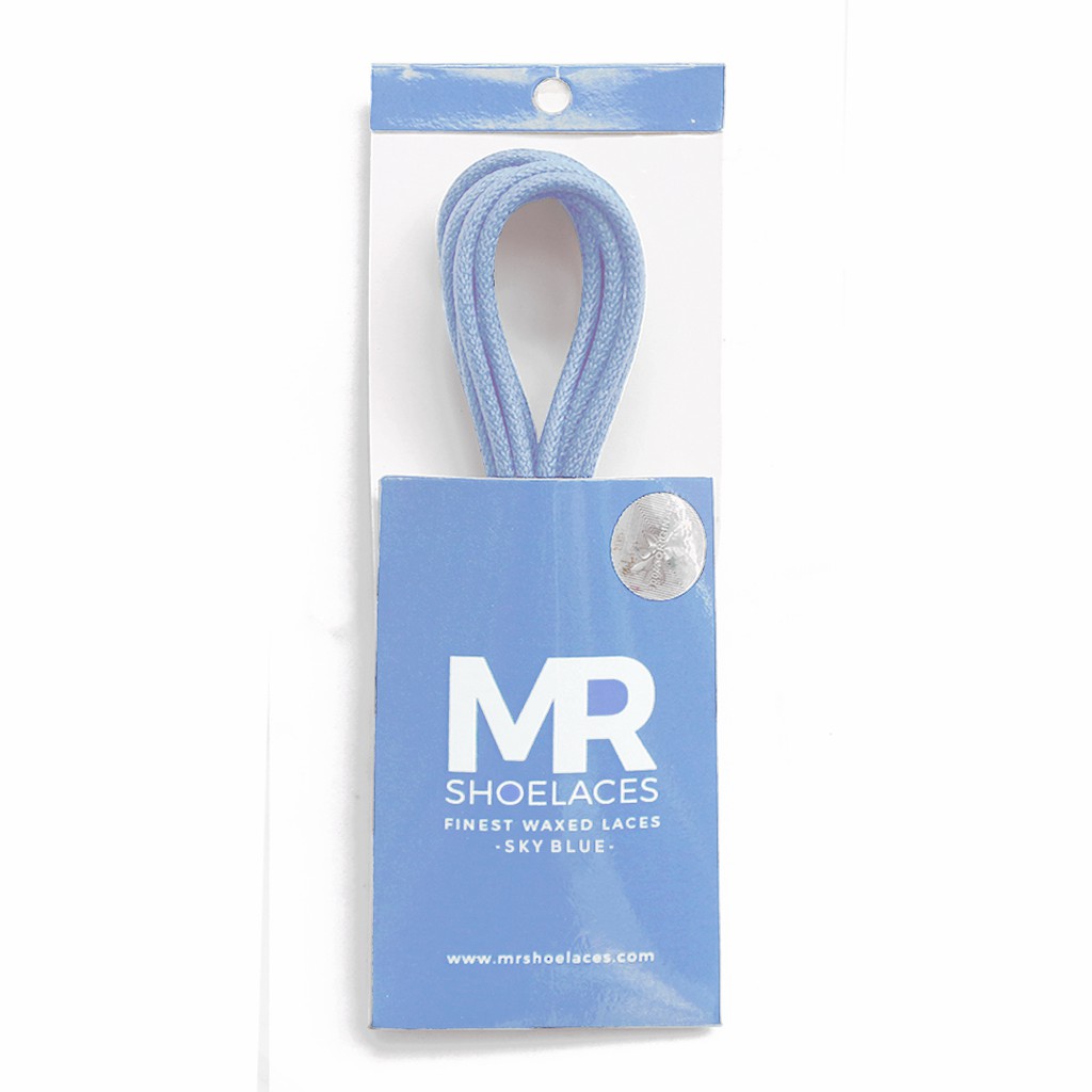 MR Shoelaces RD47 Deep Sky Blue (Biru) Tali Sepatu Lilin 2-3mm Bulat Round 50cm 60cm 70cm 80cm 90cm 100cm 120cm 150cm (Waxed Laces) - Premium Shoelace