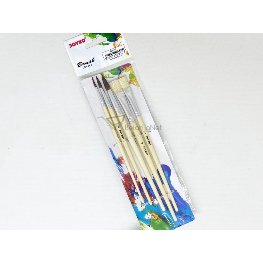 Kuas Cat Air Kuas Lukis | Acrylic Brush Joyko BR-16 1 SET 5 PCS