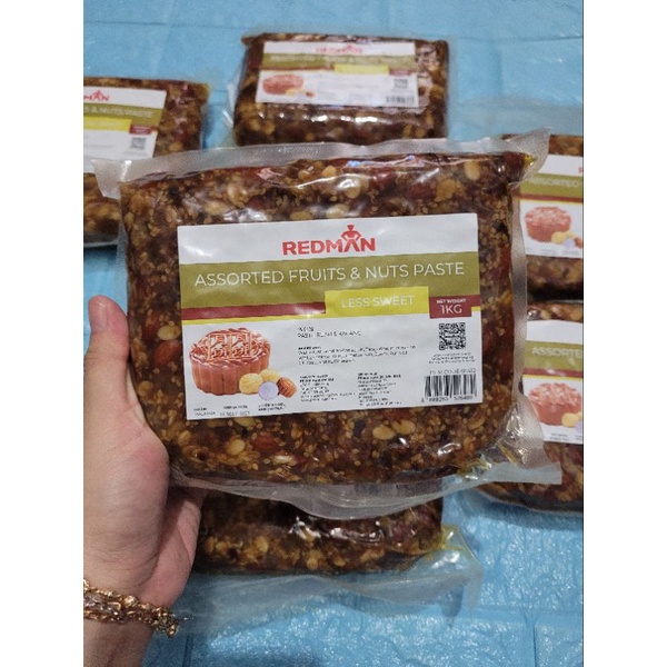 

redman assorted fruits and nuts paste 1kg / redman gojin filling mooncake kue bulan
