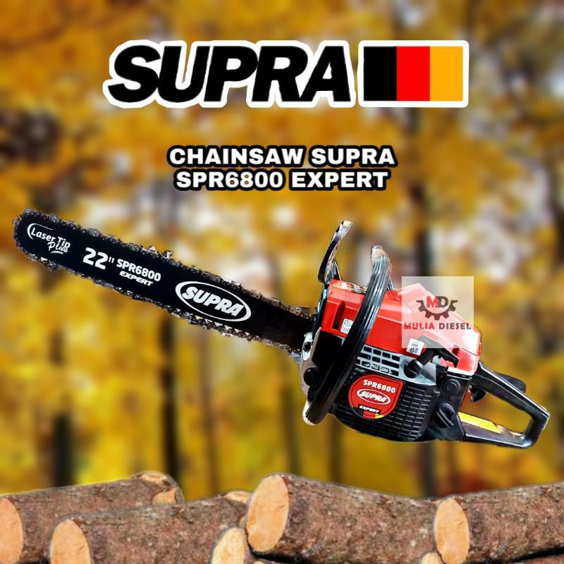 SUPRA SPR 6800 Mesin chain saw 22 inch bar laser gergaji pohon